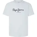 Pepe Jeans Pepe Jeanstil mænd. PM509428 Abel T-shirt hvid (L), Casual, Korte ærmer, Økologisk bomuld, Bæredygtig
