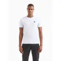 Emporio Armani EA7til mænd. 8NPT16_PJRGZ Hvide T-shirts med standardsnit (M), Casual, Viscose, Korte ærmer