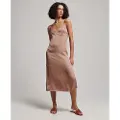 Superdry Satin Cami Slip ærmeløs Midikjole