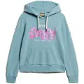 Superdry Superdrytil kvinder. W2012148A Grafisk sweatshirt med kanter og logo Vintage blå (XS), Casual, Bomuld