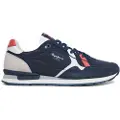 Pepe Jeans Pepe Jeanstil mænd. PMS40007 Brit Road Sneakers i læder navy (45), Fast, Blonder, Casual, Blå