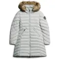 Superdry Superdrytil kvinder. W5011789A Fuji-frakke mellemgrå (S), Casual, Genanvendt polister, Bæredygtig