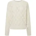 Pepe Jeans Pepe Jeanstil kvinder. PL702201 Hedra Crew Sweater hvid (M), Casual, Bomuld, Bæredygtig