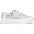No name NO NAMEtil kvinder. QNBCDS0 Reset Sneaker med metallisk overdel og let sølvfarvet sål (41), Fast, Blonder, Casual