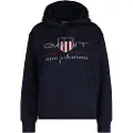 Gant Ganttil kvinder. 4200276 Archive Shield Sweatshirt med hætte navy (XS), Casual, Bomuld, Blå