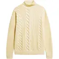 Superdry Superdrytil mænd. M6110583A Snoet strikket trøje med rullekrave Merchant Store gul (XXL), Casual, Akryl, Lange ærmer