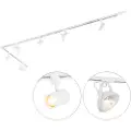 QAZQA 1-faset skinnesystem med 6 justerbare hvide spotlights - Magnax Jeana