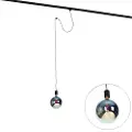 QAZQA Pendellampe med skinnesuspension sort inkl. LED G200 - Cavalux