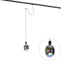 QAZQA Pendellampe med skinnesuspension sort inkl. LED G170 - Cavalux