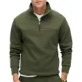 Superdry Superdrytil mænd. M2013961A Tech grøn løs sweatshirt med halv lynlås (XXL), Casual, Bomuld