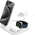 Belkin Magnetic 3-in-1 Stand Qi2 1.5m Hvid