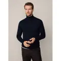 Hackett Merino Silk Roll Striktrøje Med Høj Hals