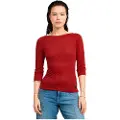 G-Star G-Startil kvinder. D25065-9297-1828 Tætsiddende top med 3/4 lange ærmer rød (XL), Casual, Lyocell