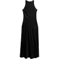 Superdry Superdrytil kvinder. W8011628A Midikjole i sort satin (M), Casual, Viscose, Uden ærmer/stropper