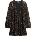 Superdry Sequin Wrap Langærmet Kort Kjole