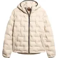 Superdry Superdrytil mænd. M5011811A Beige kort quiltet jakke (S), Casual, Polyester
