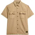 Superdry Superdrytil mænd. M4010791A Brun kortærmet militærskjorte (S), Casual, Bomuld, Korte ærmer