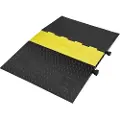 Vevor Gummikabelbeskytterrampe 114,5x80x5 cm, 5-kanals 10t kapacitet Kraftig kabelbeskytterrampe Slangekabelrampe Indkørsel, Trafikbump med Flip-Op-dæksel til indendørs og udendørs brug