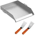 Vevor Firkantet Grillplade 16 x 18 Tommer Rustfrit Stål Flad Grill Tre Brænderkomfur Flad Plade til Udendørs Komfur med Tre Brænder