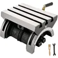 Vevor Vippebord 25,4x17,8 cm (10x7 tommer) Vippevinkelfræsemaskine 0-80° Justerbar drejevinkelplade med 3 T-spor og et justerbart håndsving Kraftig vippefræsemaskine til slibning