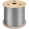 Vevor T316 Rustfrit stålkabel 1/8" 7x7 stålwirekabel 500FT Kabelgelænder Transportwirekabel til gelænderterrasse DIY Balustrade