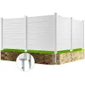 Vevor Udendørs privatlivsskærme, 50" B x 50" H Airconditionhegn, Indhegning til pooludstyr, Vandret vinyl privatlivshegn, Perfekt til at omslutte skraldespand og airconditionenheder (4-paneler)