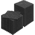 Vevor Modulær sammenlåsende pude, 50-pak 30 x 30 cm splejsende drænmåtter, bløde PVC-sammenlåsende drængulvfliser, skridsikkert drænhul til toilet, badeværelse, køkken, pool, vådområde, sort