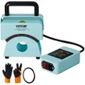 Vevor Hattepressemaskine, Mini Hattevarmepresse til Kasketter med integreret kontrolpanel, Kasketvarmepressemaskine med 5,9x3,15 tommer buet varmeplade, sikkerhedsbase og handske, automatisk slukning,