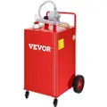 Vevor 30 gallon brændstofbeholder, benzintank og 4 hjul, med manuel overførselspumpe, benzin-dieselbeholder til biler, plæneklippere, ATV'er, både, mere, rød
