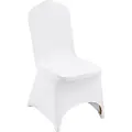 Vevor Stretch Spandex Foldstolsbetræk, Universal Monteret Buet Frontbetræk, Aftagelige Vaskbare Beskyttende Slipbetræk, Til Bryllup, Ferie, Banket, Fest, Fejring, Spisning (50 STK. Hvid)