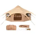 Vevor Kanvas Telt, 4 Sæsoner 5 m/16,4 ft Klokketelt, Kanvas Telt til Camping med Komfur Jack, Åndbart Yurt Telt til Op til 8 Personer, Familiecamping Udendørs Jagtselskab