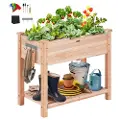 Vevor Højbed, 89 x 43 x 76 cm træplantekasse, hævede udendørs plantekasser med ben, til dyrkning af blomster/grøntsager/urter i baghave/have/terrasse/altan, Burlywood