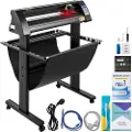 Vevor vinylskærer, 720 mm vinylplotter, LED-skærmplotterskærer, halvautomatisk indbygget optisk øje, kompatibel med SignCut-software til Mac- og Windows-systemer med stativ