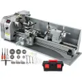 Vevor 1100W Mini Metaldrejebænk 220MMx750MM Metaldrejebænk med variabel hastighed, omdr./min. Metalfræsemaskine, digital metaldrejebænk med 3-kæbet patron, MK5 spindelkonus, MK2 pinoldokkonus