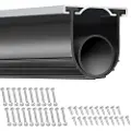 Vevor garageporttætninger bundgummi, U-form +O ring garageports bundvejrtætning med forboret aluminiumsskinneholdersæt, 16 fod 5/16 tommer T-ender og 3 3/4 tommer bredde, til døre, sort