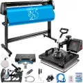 Vevor 5 i 1 digital 15"x12" varmepresse og 53" vinylskærer med Signmaster-software