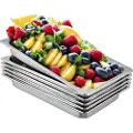 Vevor 6-pak dampbordspande 20,9 x 12,8 x 2,6 tommer dyb dampbordspande fuld størrelse 8,5 l dyb madbeholder rustfrit stål ovnplade hotelpander anti-jam dampbordspande