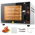 Vevor Bordpladebrødristerovn 4-lags varmluftsovn 4500W brødristerovn med sprayfunktion varmluftsbrødristerovn intelligent kontrolpanel brødristerovne 0-350℃ luftfritureovn til køkken