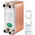 Vevor Varmeveksler 3/4” MNPT Ports Loddet Pladevarmeveksler 40 Pladevarmeveksler Pladeveksler Rustfrit stål 316L Fladpladevarmeveksler Pladekøler Urt til vandbaseret opvarmning