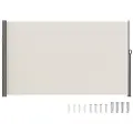 Vevor Udtrækkelig Sidemarkise, 71''x 118'' Aluminium Udendørs Privatlivsskærm, 280g Polyester Vandtæt Udtrækkelig Terrasseskærm, UV 30+ Rumdeler Vindskærm til Terrasse, Baghave, Altan, Beige
