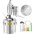 Vevor Alkoholdestilleri, 30 liter alkoholdrikkevaredestilleri, 6,6 gallon ølkedler vin grappa spiritus, hjemmelavet brygningssæt, rustfri stål måneskinsdestilleri