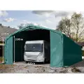 TOOLPORT 6x12m, Garagetelt, PVC-teltdug, mørkegrøn, med statikpakke (beton undergrund)