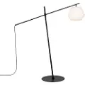 QAZQA Design udendørs gulvlampe sort med hvid skærm IP44 - Robbert