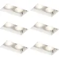QAZQA Sæt med 6 indbyggede spots hvide GU10 50 mm 2-lys Trimless - Oneon