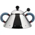 Alessi Sukkerskål 9097, med ske, sølv/blå, Alessi,