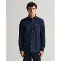 Gant Ganttil mænd. 3000300 Pinpoint Oxford-skjorte Regular Fit navy (L), Casual, Bomuld, Lange ærmer, Blå