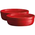 Emile Henry Crème brûlée fad 12 cm, sæt med 2 stk, bordeauxrød, Emile Henry