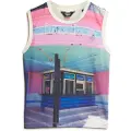 Superdry Superdrytil kvinder. W6011959A Tank top med hvidt sub print (S), Casual, Bomuld, Uden ærmer/stropper