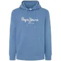 Pepe Jeans Pepe Jeanstil mænd. PM582695 Sweatshirt Saul blå (M), Casual, Økologisk bomuld, Bæredygtig