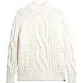 Superdry Superdrytil kvinder. W6110530A Strikket rullekravetrøje med hvide ottere (L), Casual, Akryl